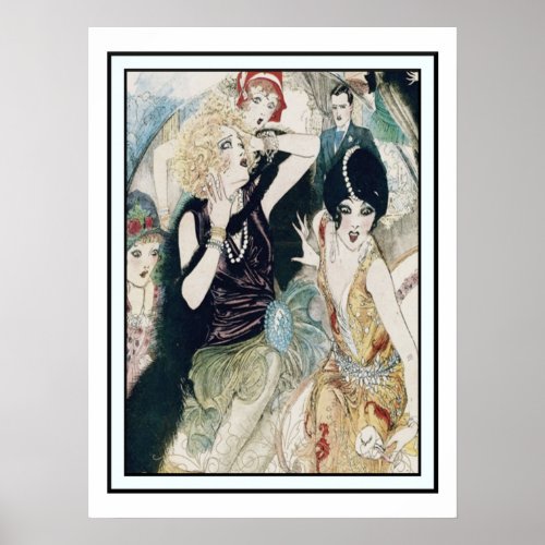 Vintage Art Deco Party Mayhem and Mischief Poster