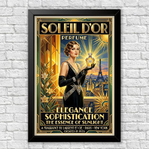 Vintage Art Deco Perfume Advertisement Poster