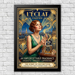 Vintage Art Deco Perfume Advertisement Poster