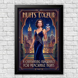 Vintage Art Deco Perfume Advertisement Poster