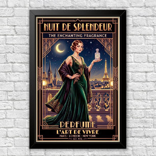 Vintage Art Deco Perfume Advertisement Poster