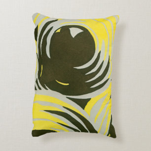 Vintage Art Deco Pochoir Jazz Geometric Circles Accent Pillow
