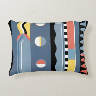 Vintage Art Deco Pochoir Jazz Geometric Patterns Accent Pillow