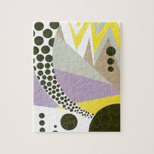 Vintage Art Deco Pochoir Jazz Geometric Patterns Jigsaw Puzzle