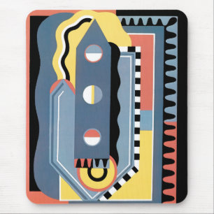 Vintage Art Deco Pochoir Jazz Geometric Patterns Mouse Pad