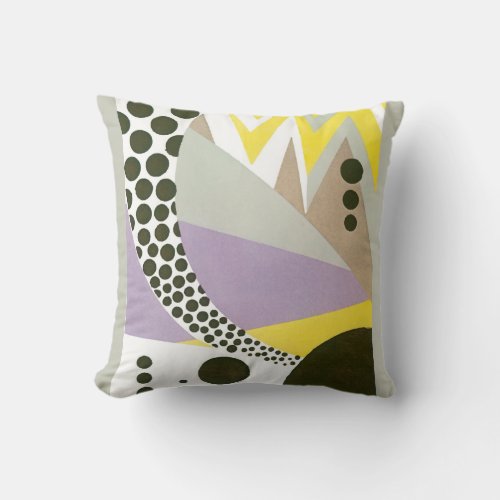 Vintage Art Deco Pochoir Jazz Geometric Patterns Throw Pillow