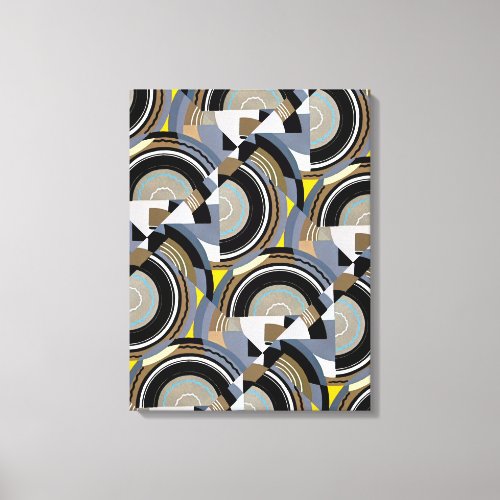 Vintage Art Deco Pochoir Jazz Geometric Shapes Canvas Print