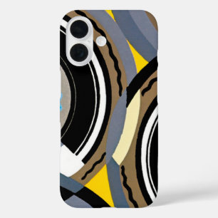 Vintage Art Deco Pochoir Jazz Geometric Shapes iPhone 16 Case