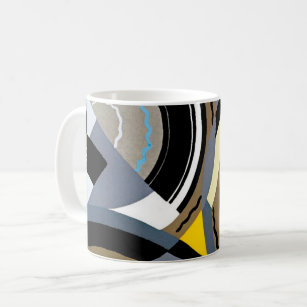 Vintage Art Deco Pochoir Jazz Geometric Shapes Coffee Mug