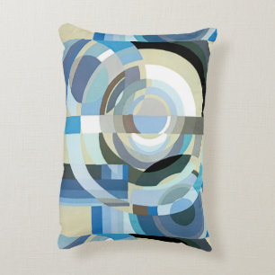 Vintage Art Deco Pochoir Jazz Geometric Shapes Decorative Pillow