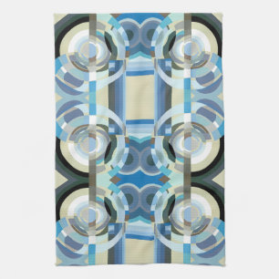 Vintage Art Deco Pochoir Jazz Geometric Shapes Kitchen Towel