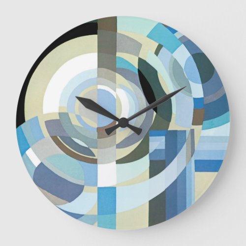 Vintage Art Deco Pochoir Jazz Geometric Shapes Large Clock