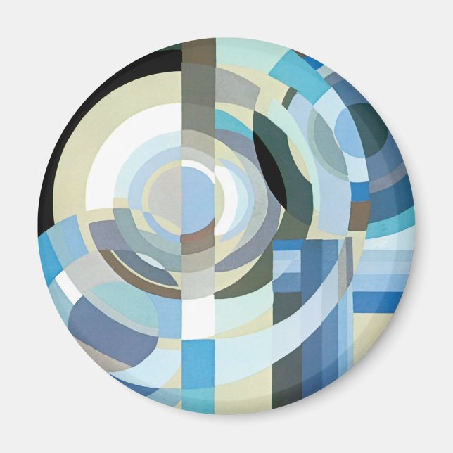 Vintage Art Deco Pochoir Jazz Geometric Shapes Magnet (Front)