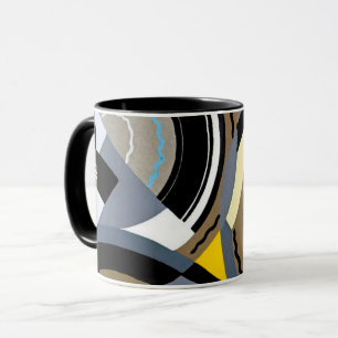 Vintage Art Deco Pochoir Jazz Geometric Shapes Mug