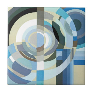 Vintage Art Deco Pochoir Jazz Geometric Shapes Tile