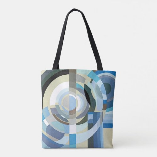 Vintage Art Deco Pochoir Jazz Geometric Shapes Tote Bag