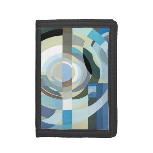 Vintage Art Deco Pochoir Jazz Geometric Shapes Tri-fold Wallet
