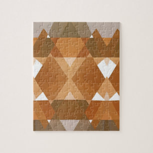 Vintage Art Deco Pochoir Jazz Tan Geometric Shapes Jigsaw Puzzle