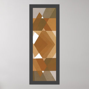Vintage Art Deco Pochoir Jazz Tan Geometric Shapes Poster