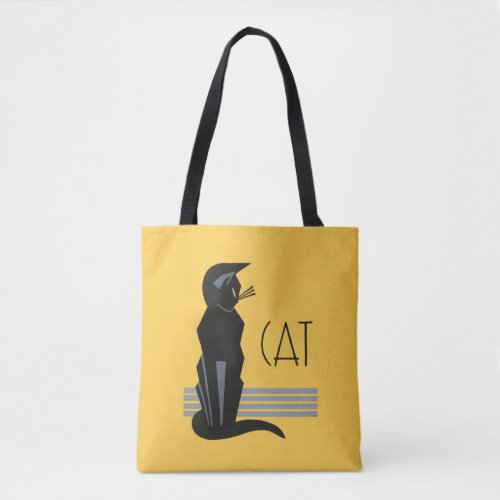 Vintage Art Deco Poster Cat Tote Bag