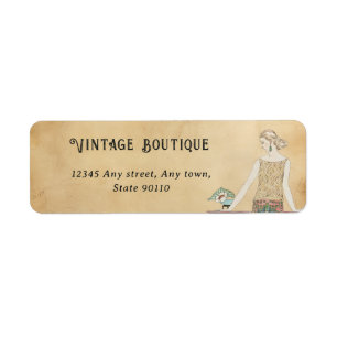 Vintage Art Deco Retro Return Address Label