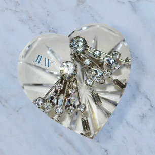 Vintage Art Deco Rhinestones Elegant Glamorous Paperweight