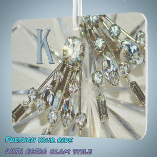 Vintage Art Deco Rhinestones Retro Glam Air Freshener