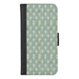 Vintage,art deco,sage Green,cream,elegant,chic,mod iPhone 8/7 Wallet Case