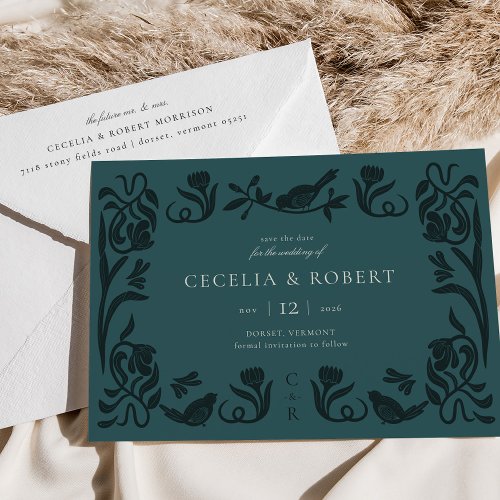 Vintage Art Deco Save the Date Card