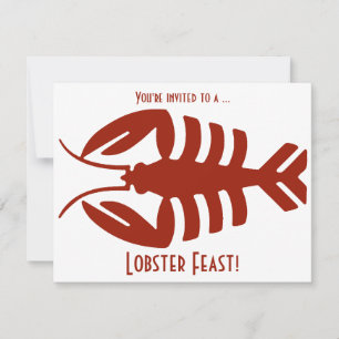 Vintage Art Deco Seafood Lobster Feast Party Invitation