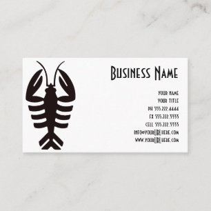 Vintage Art Deco Seafood, Lobster in Black Business Card