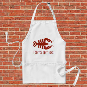 Vintage Art Deco Seafood Lobster in Red Adult Apron