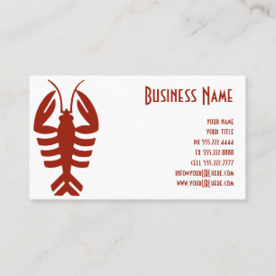 Vintage Art Deco Seafood Lobster in Red Business Card