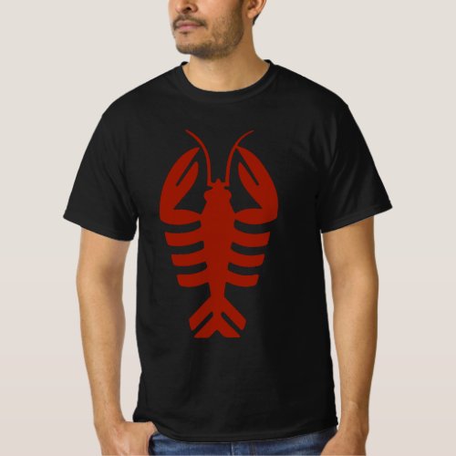 Vintage Art Deco Seafood Lobster in Red T_Shirt
