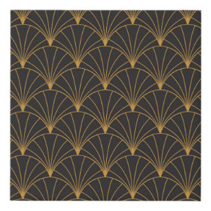 Vintage Art Deco Seamless Pattern. Geometric decor Faux Canvas Print