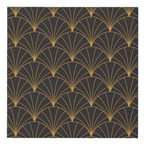 Vintage Art Deco Seamless Pattern Geometric decor Faux Canvas Print