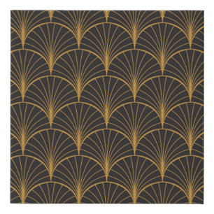 Vintage Art Deco Seamless Pattern. Geometric decor Faux Canvas Print