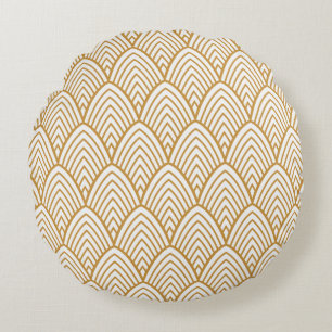 Vintage art deco seamlesspattern round pillow