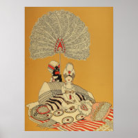 Vintage Art Deco Showgirl Poster – 1920s Feather