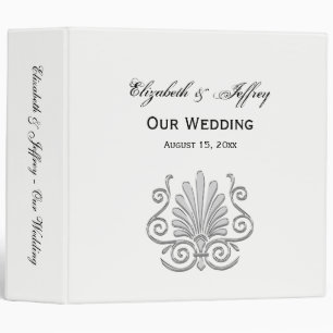 Vintage Art Deco Silver Plume Arabesque 3 Ring Binder