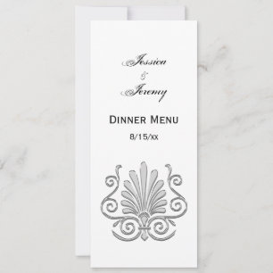 Vintage Art Deco Silver Plume Arabesque Invitation