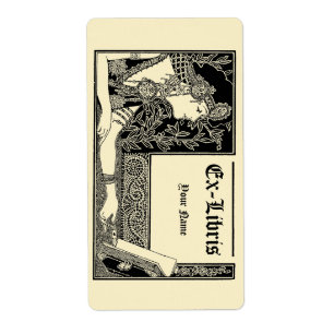Vintage Art Deco Style Ex Libris Template Label