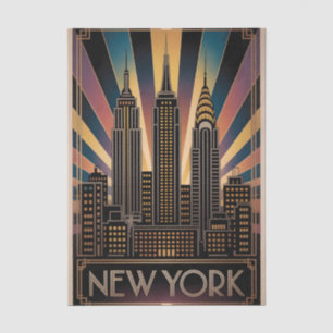 Vintage Art Deco Style Travel Poster of New York Tissue Paper