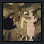 Vintage Art Deco, Surprise by George Barbier Poster<br><div class="desc">Vintage illustration Art Deco design title Surprise by George Barbier. A masquerade party with fairy tale characters dressed in elegant costumes and wearing masks. Harlequinade is a British comic theatrical genre,  pantomime with the characters Harlequin,  who loves Columbine,  Columbine's greedy father Pantaloon,  a mischievous Clown,  and the servant,  Pierrot.</div>