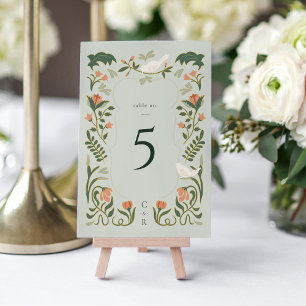Vintage Art Deco Table Number Card