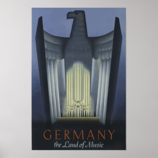 Vintage Art Deco travel Germany Eagle Poster