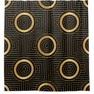 Vintage Art Deco Wallpaper Pattern Shower Curtain