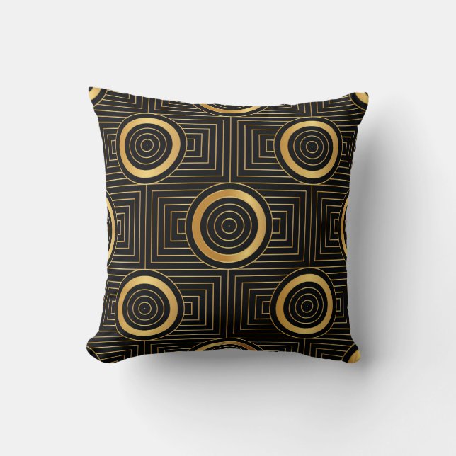 Vintage Art Deco Wallpaper Pattern Throw Pillow (Front)