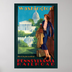 Vintage Art Deco Washington Travel Poster
