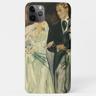 Vintage Art Deco Wedding Bride and Groom Newlyweds iPhone 11 Pro Max Case